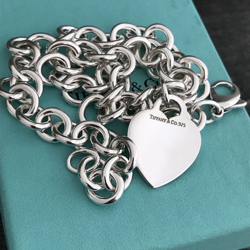 Tiffany & Co blank heart tag clasp necklace